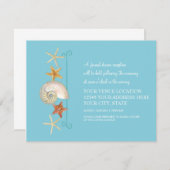 Tropisch strand Shells Starfish Nautilus Summer Kaart (Voorkant / Achterkant)