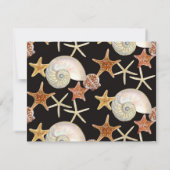 Tropisch strand Shells Starfish Nautilus Summer Kaart (Achterkant)