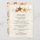 Tropisch strand Shells Starfish Nautilus Summer Menu (Voorkant / Achterkant)