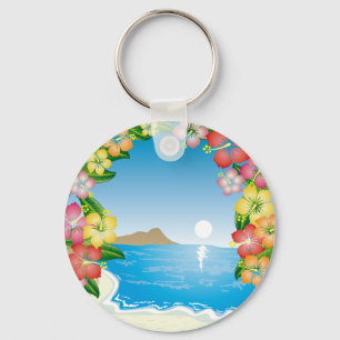 Tropisch strand sleutelhanger