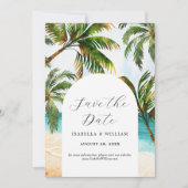 Tropisch strand sparen de Datum Save The Date (Voorkant)