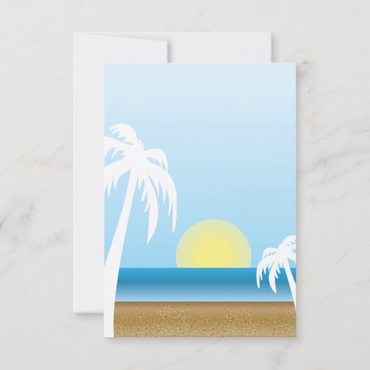 Tropisch strand sparen de Datum Save The Date (Achterkant)