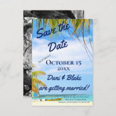 Tropisch strand sparen de Datum Save The Date (Voorkant / Achterkant)