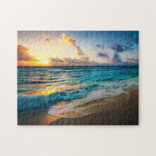 Tropisch strand spelpuzzel legpuzzel