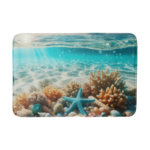 Tropisch strand Starfish Seashells Ocean Scene Badmat