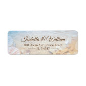 Tropisch strand strandschelp Weddenschap Etiket (Voorkant)