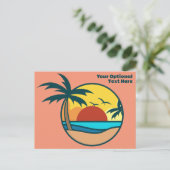 Tropisch strand Sunset Briefkaart (Staand voorkant)