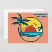 Tropisch strand Sunset Briefkaart (Voorkant / Achterkant)