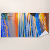 Tropisch strand Sunset in Bermuda Strandlaken (Voorkant)