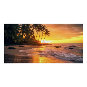 Tropisch strand Sunset Perfect Poster