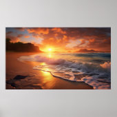 Tropisch strand Sunset Poster (Voorkant)