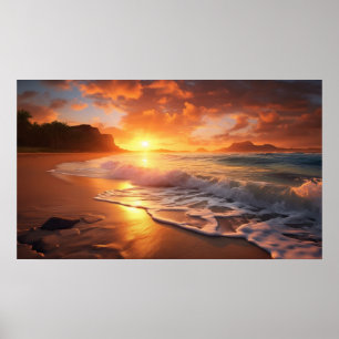 Tropisch strand Sunset Poster
