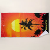 Tropisch strand Sunset Strandlaken (Voorkant)