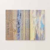 Tropisch strand Sunset Zeeen sterren Legpuzzel (Horizontaal)