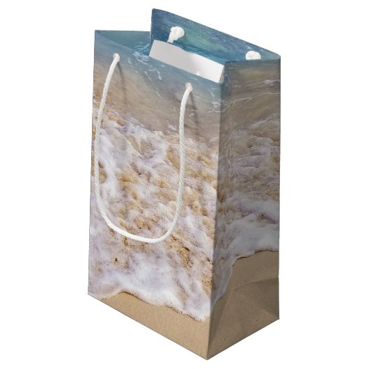 tropisch strand surf op zand klein cadeauzakje (Achterkant Gekanteld)