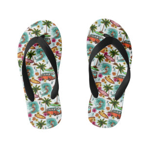 Tropisch strand surfen Van Leven Oceaan Sporten Kinder Teenslippers