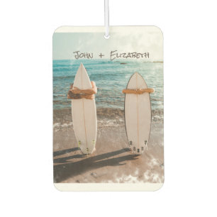 Tropisch strand, surfplank luchtverfrisser