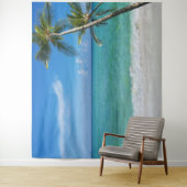 Tropisch strand tafereel palmbomen achtergrond wandkleed (In situ)