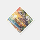 Tropisch strand Tiki-feestcocktail Servet (Hoek)