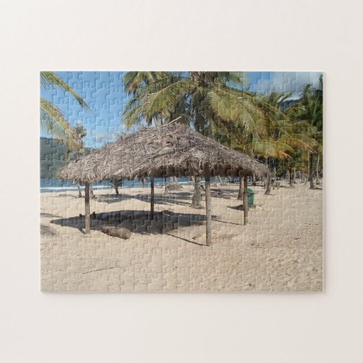 Tropisch strand Trinidad en Tobago. Legpuzzel (Horizontaal)
