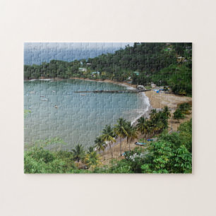 Tropisch strand Trinidad en Tobago. Legpuzzel