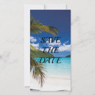 Tropisch strand trouw save the date bedankkaart