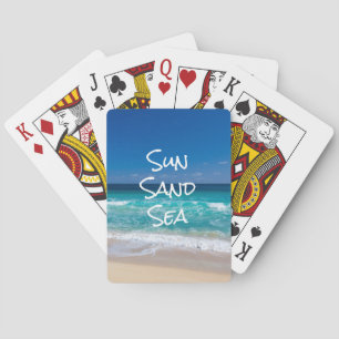 Tropisch Strand Turkoois Water Zon Zand Zee Pokerkaarten