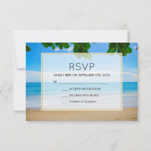 Tropisch strand Vacation Island Wedding RSVP Kaartje