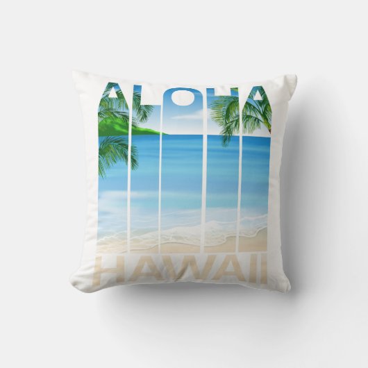 Tropisch strand van de Aloha Hawaii-eilanden Kussen (Voorkant)