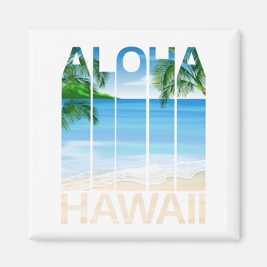 Tropisch strand van de Aloha Hawaii-eilanden Magneet (Voorkant)
