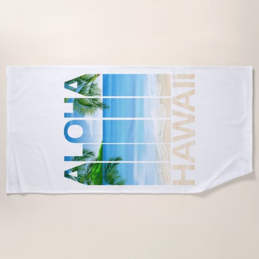 Tropisch strand van de Aloha Hawaii-eilanden Strandlaken (Voorkant)