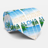 Tropisch strand van de Aloha Hawaii-eilanden Stropdas (Opgerold)