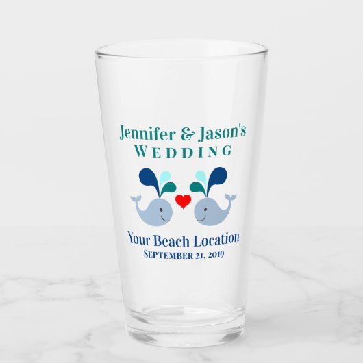 Tropisch strand van de bruinvissen glas (Voorkant)