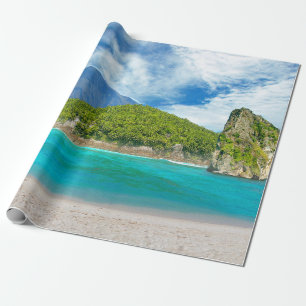 Tropisch strand van Sandy Beach Palm Tree Paradise Cadeaupapier