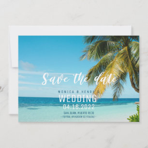 Tropisch strand Verloving Foto bruiloft Save The Date