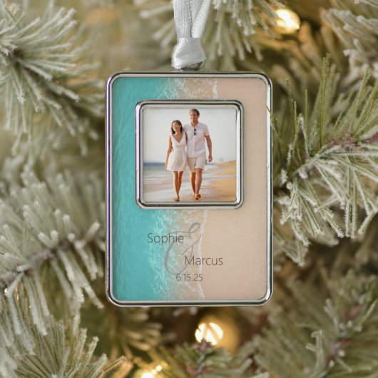 Tropisch strand verzilverd kader ornament (Boom)