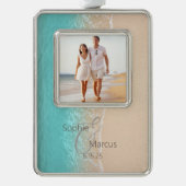 Tropisch strand verzilverd kader ornament (Voorkant)