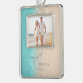 Tropisch strand verzilverd kader ornament (Links)