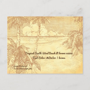 Tropisch strand vintage ets-testansichtkaart briefkaart