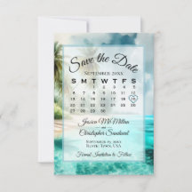 Tropisch Strand Watercolor Chic Kalender Trouw