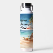 Tropisch strand waterfles (Voorkant)