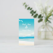 Tropisch strand Website Wedding Kaart (Staand voorkant)