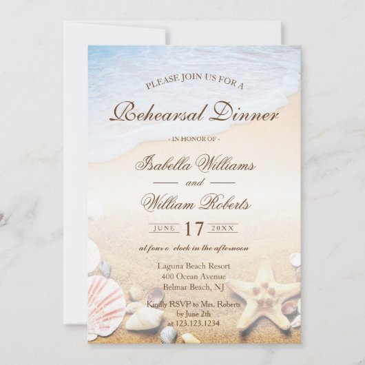 Tropisch strand Weddenschap Starfish repesial Dinn Kaart (Voorkant)