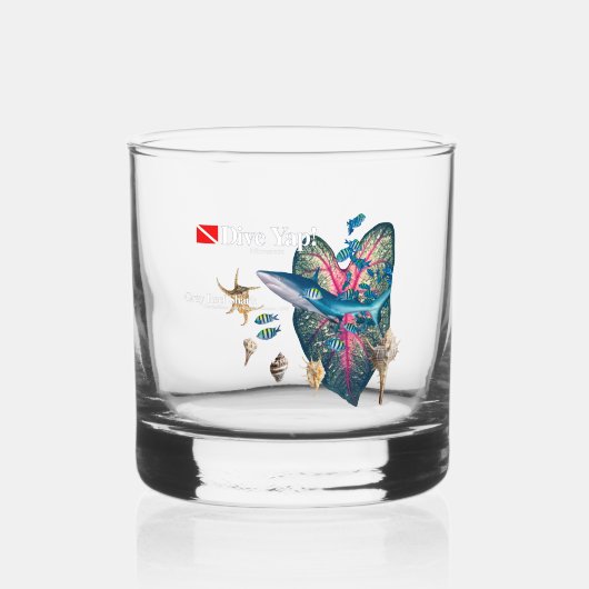 Tropisch strand whisky glas (Voorkant)