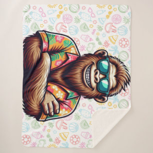 Tropisch/strand yeti/bigfoot sherpa deken