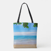 Tropisch strand Zand en Zee Draagtas (Achterkant)