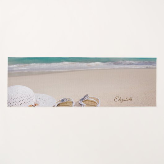 Tropisch strand, zand, flip, Pet-gepersonaliseerd Yogamat (Voorkant (horizontaal))