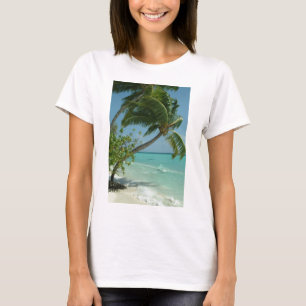Tropisch strand Zand Sun Water Ocean Waves Surf Ar T-shirt
