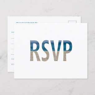 Tropisch strand Zand Water Foto Weduwschap RSVP Uitnodiging Briefkaart