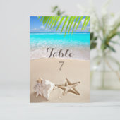 Tropisch strand,Zee ster,Schelp tafelkaart Kaart (Staand voorkant)